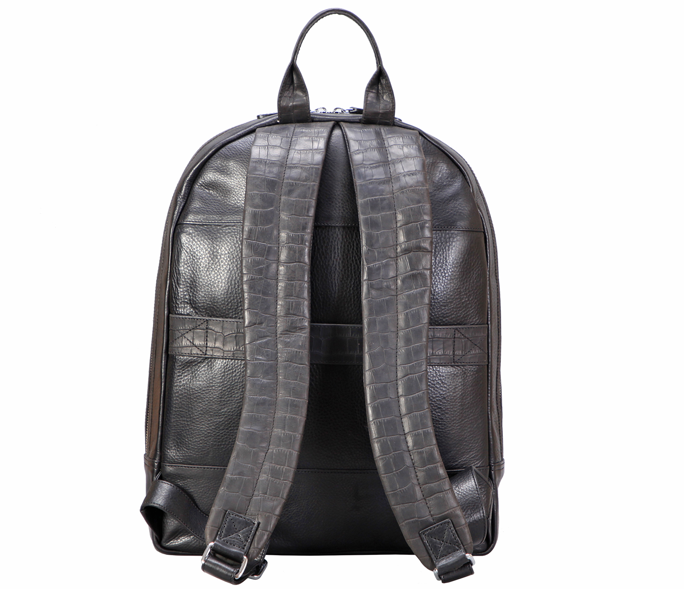 LC41-Bennett-Unisex backpack for laptop bag in Genuine Leather  - Black