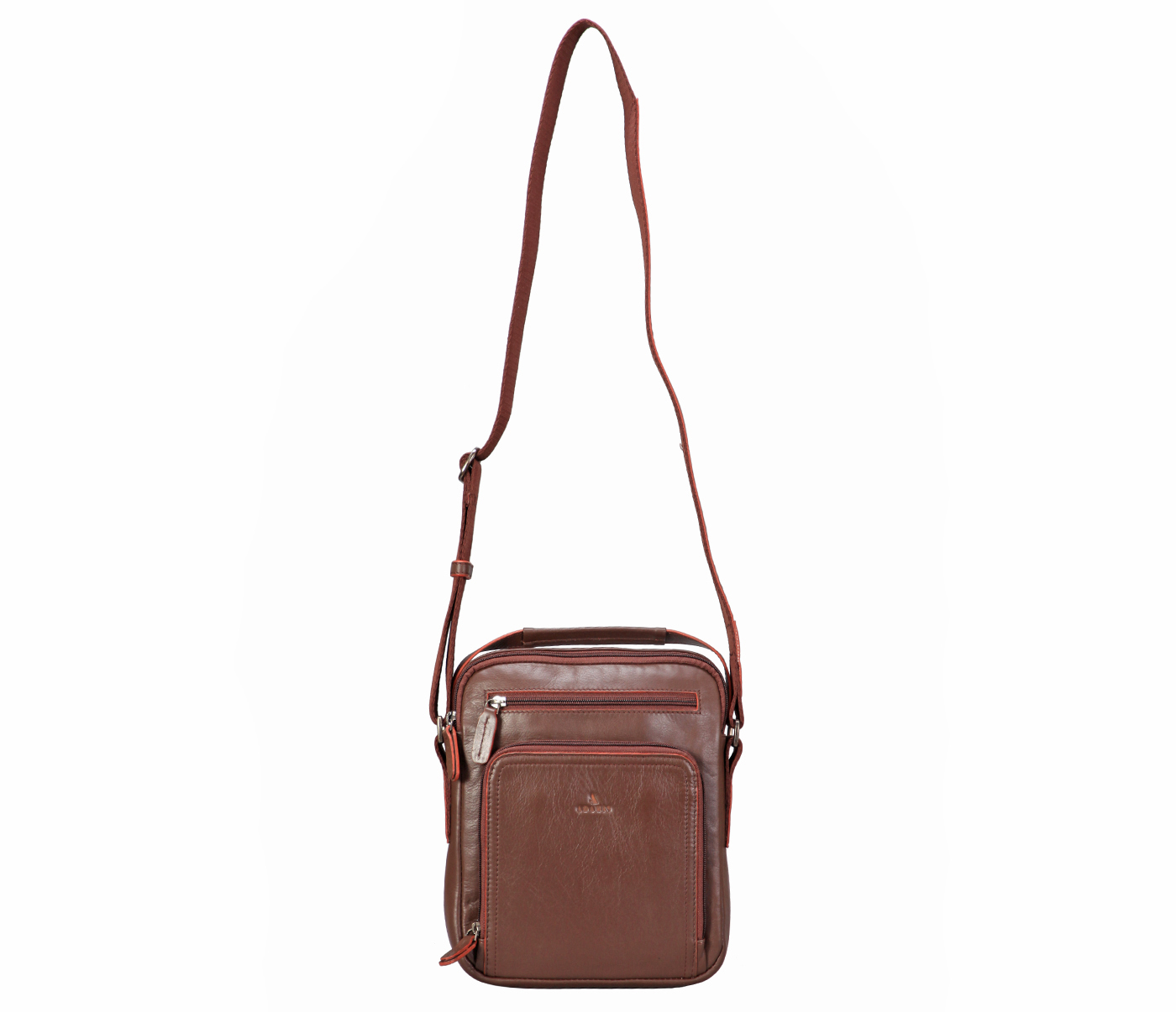 P38-Rafael-Men's Travel Pouch in Genuine Leather - Brown
