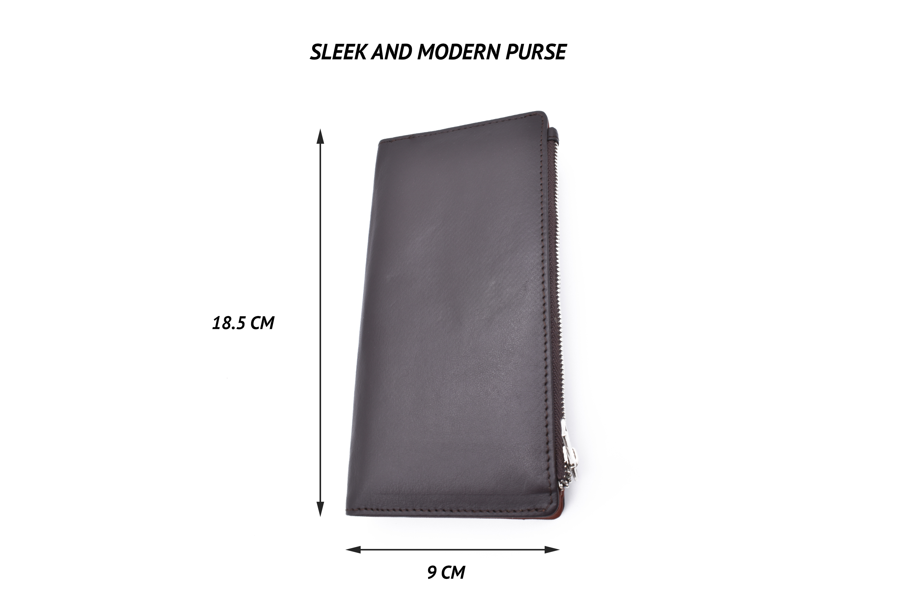 W338-Claudita-Women's wallet with loop and zip closing in genuine leather - Brown / Tan