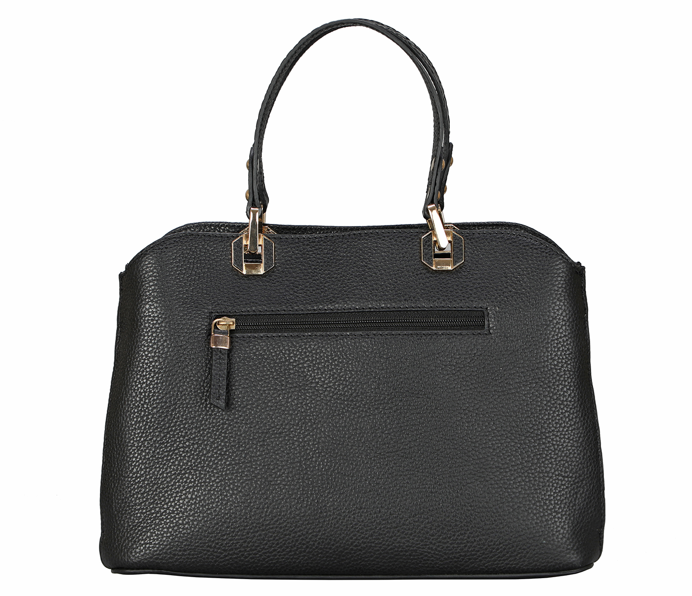 B873-Noelia-Shoulder work bag in Genuine Leather - Black