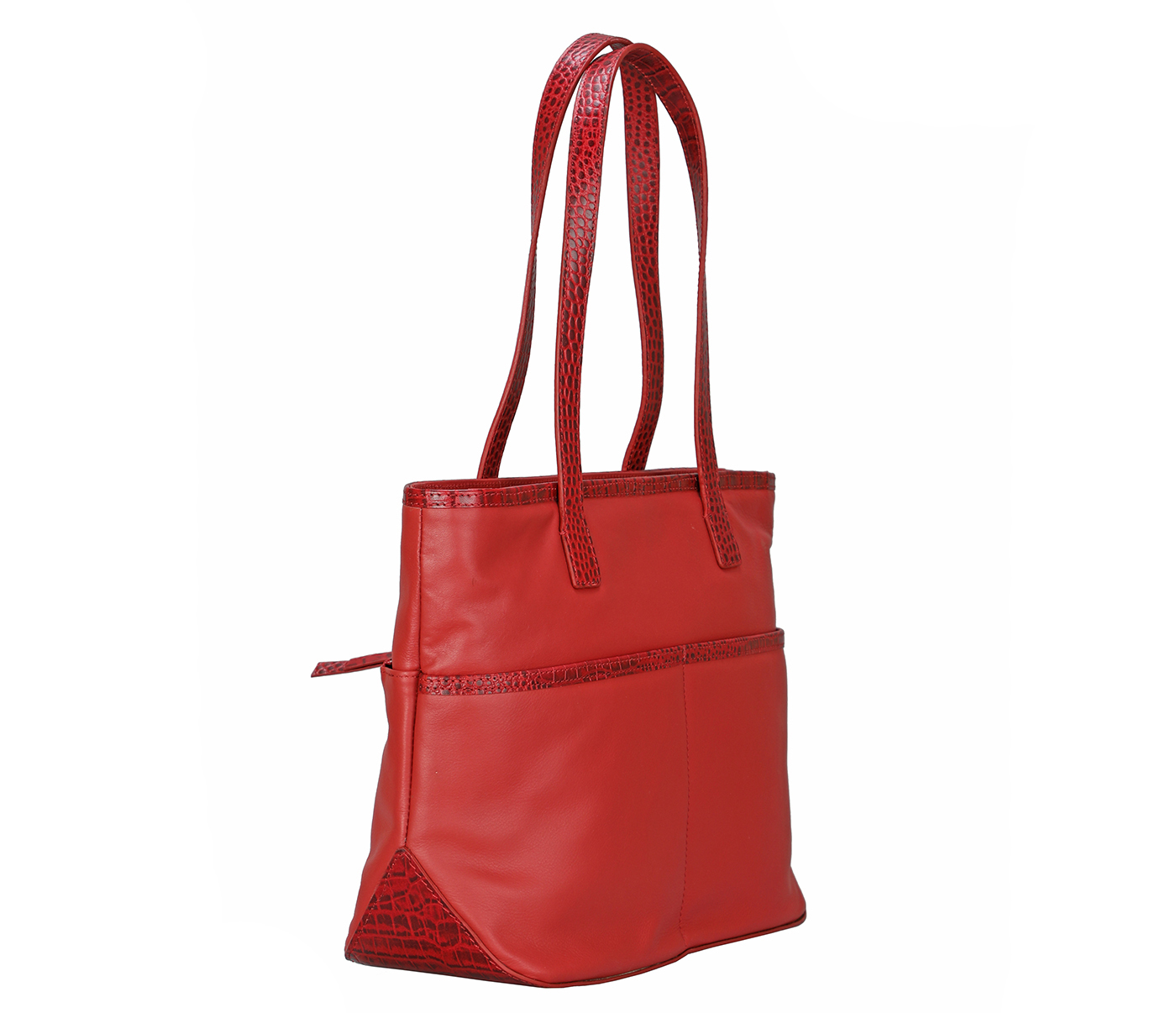 Handbag-Norita-Shoulder work bag in Genuine Leather - Red