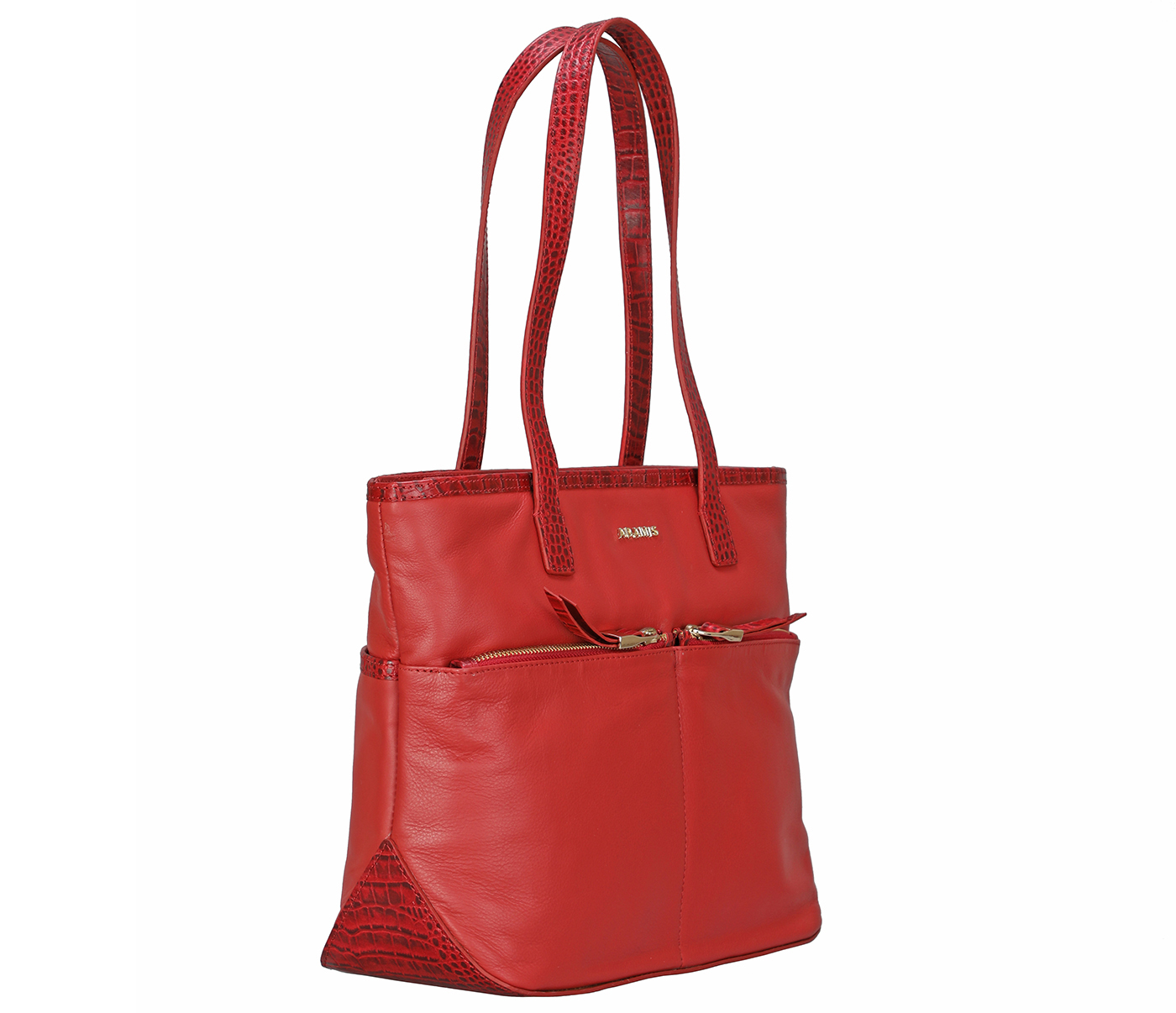 Handbag-Norita-Shoulder work bag in Genuine Leather - Red