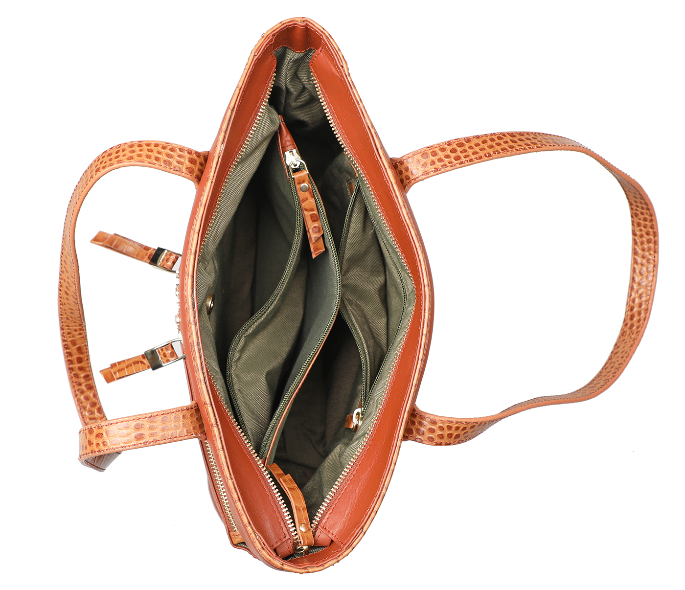 B877-Norita-Shoulder work bag in Genuine Leather - Tan