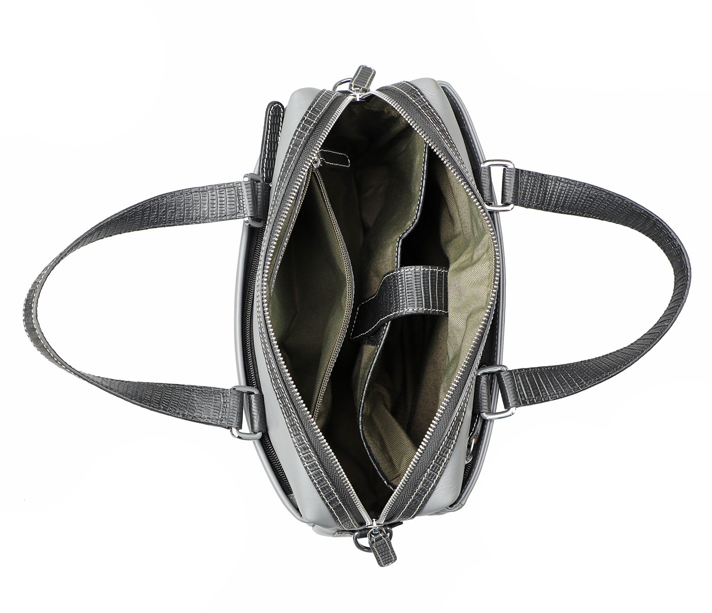 LC43-Danialo-Laptop, portfolio office executive bag in Genuine Leather - Grey