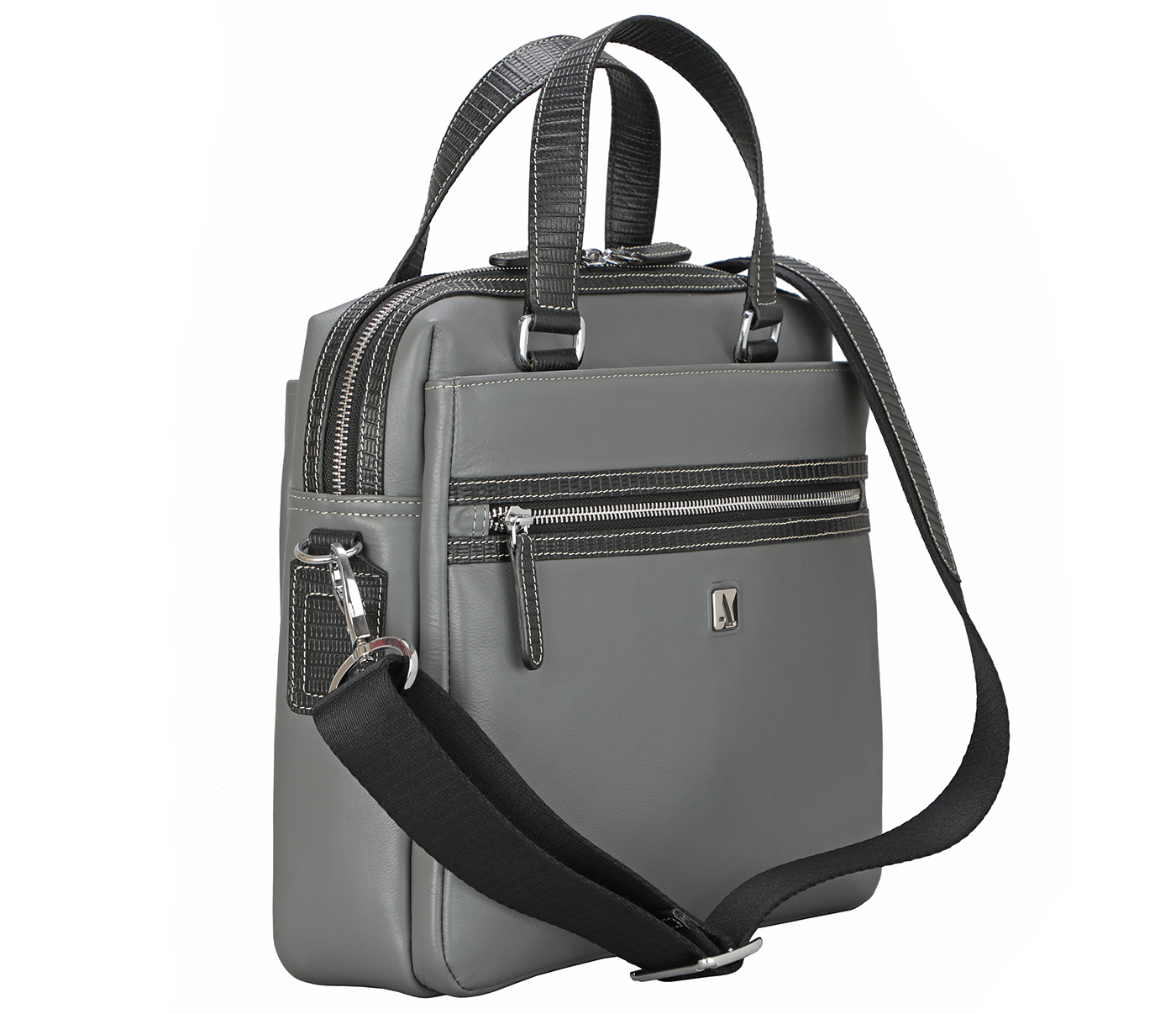 LC43-Danialo-Laptop, portfolio office executive bag in Genuine Leather - Grey