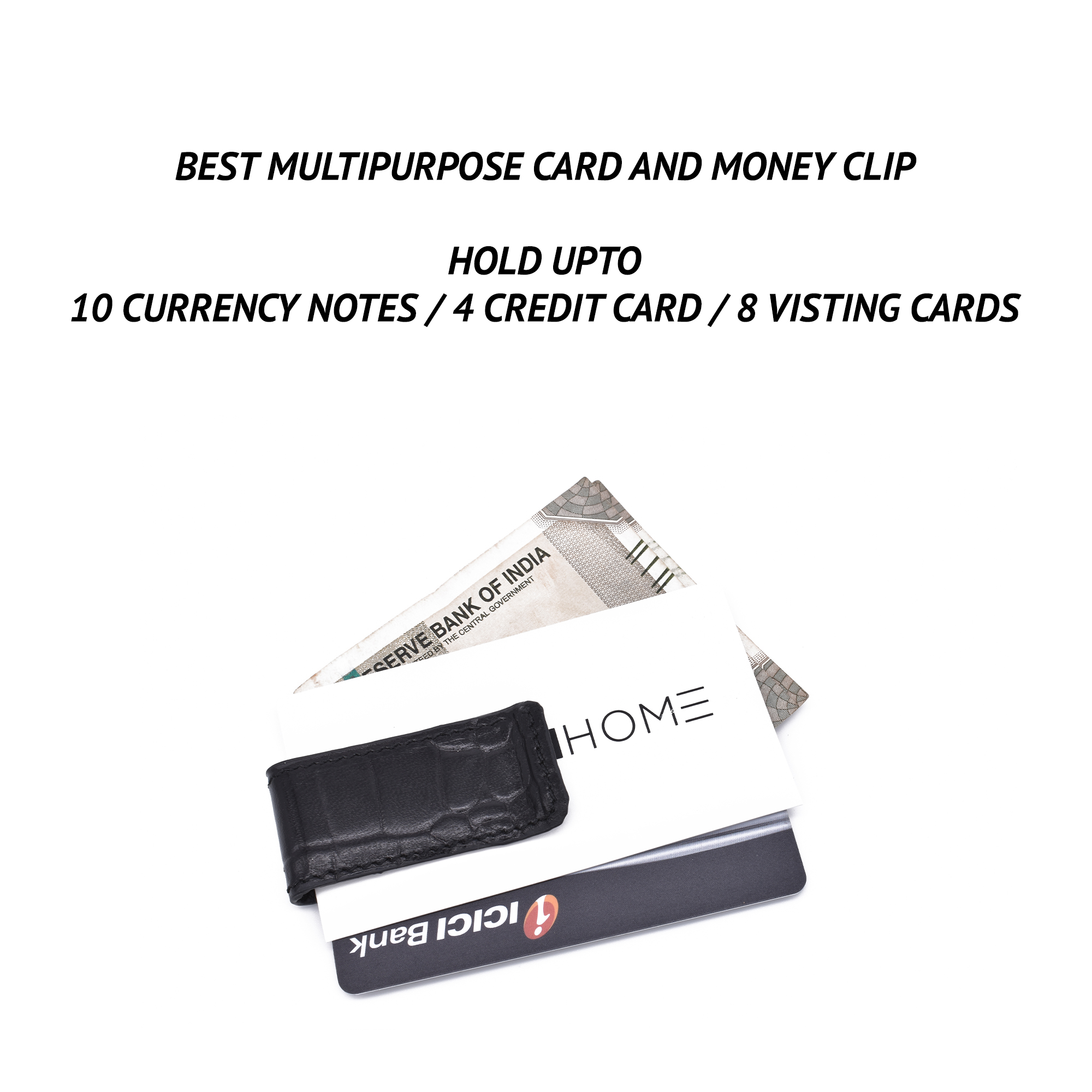 W336--Multipurpose card and money clip - Black