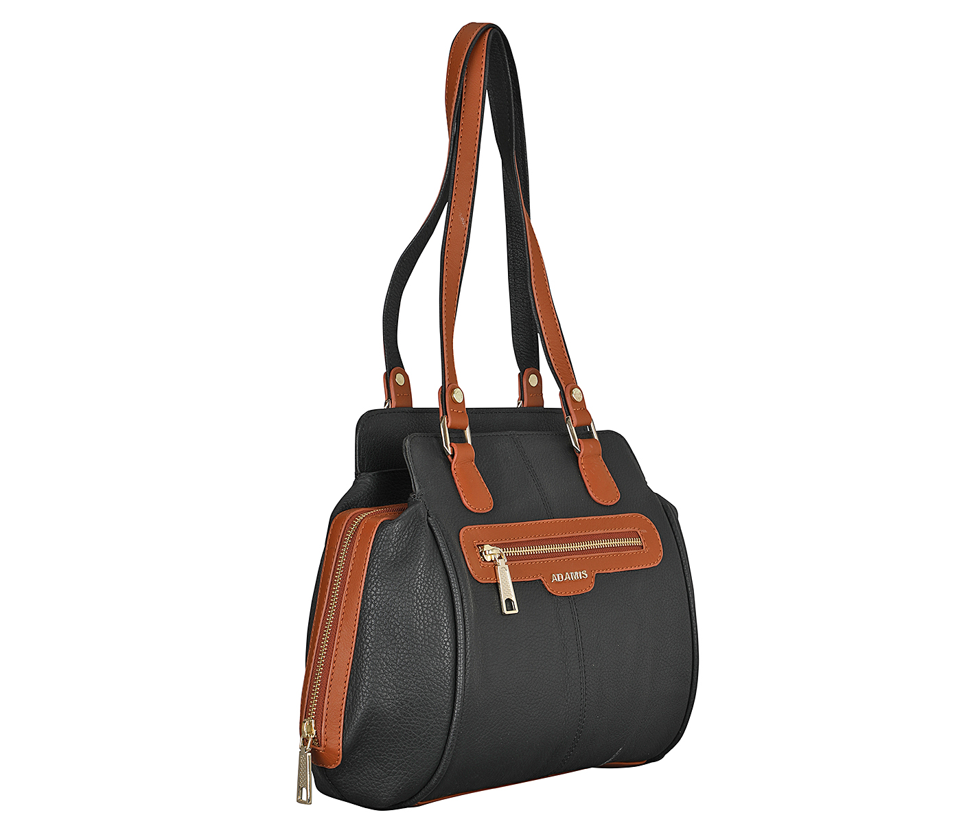 B886-Gracia-Shoulder work bag in Genuine Leather - blk