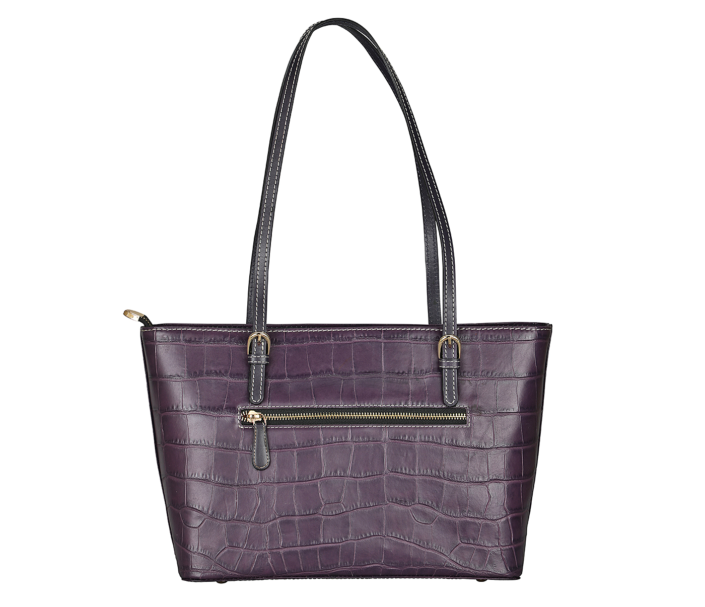 B887-Diana-Shoulder work bag in Genuine Leather - Purple