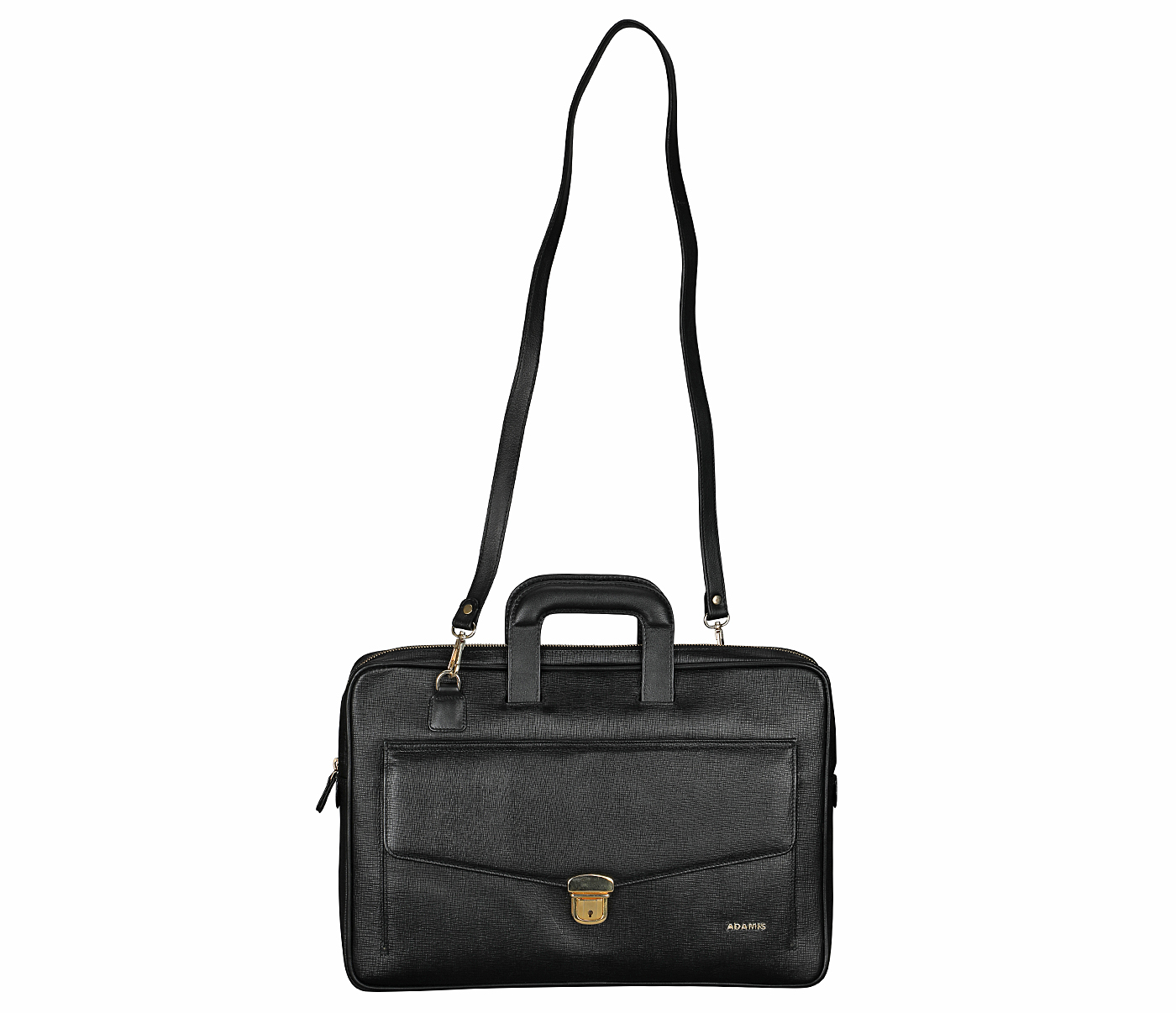 F74-Ferran-Laptop cum portfolio slim bag in Genuine Leather - blk