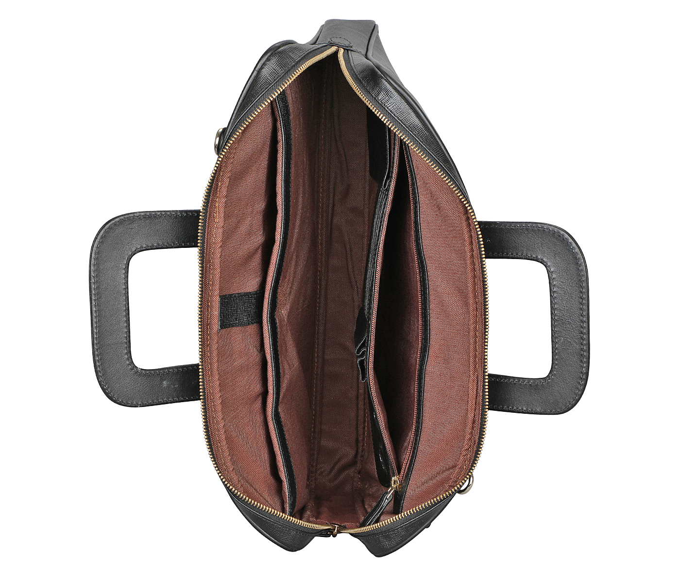 F74-Ferran-Laptop cum portfolio slim bag in Genuine Leather - blk