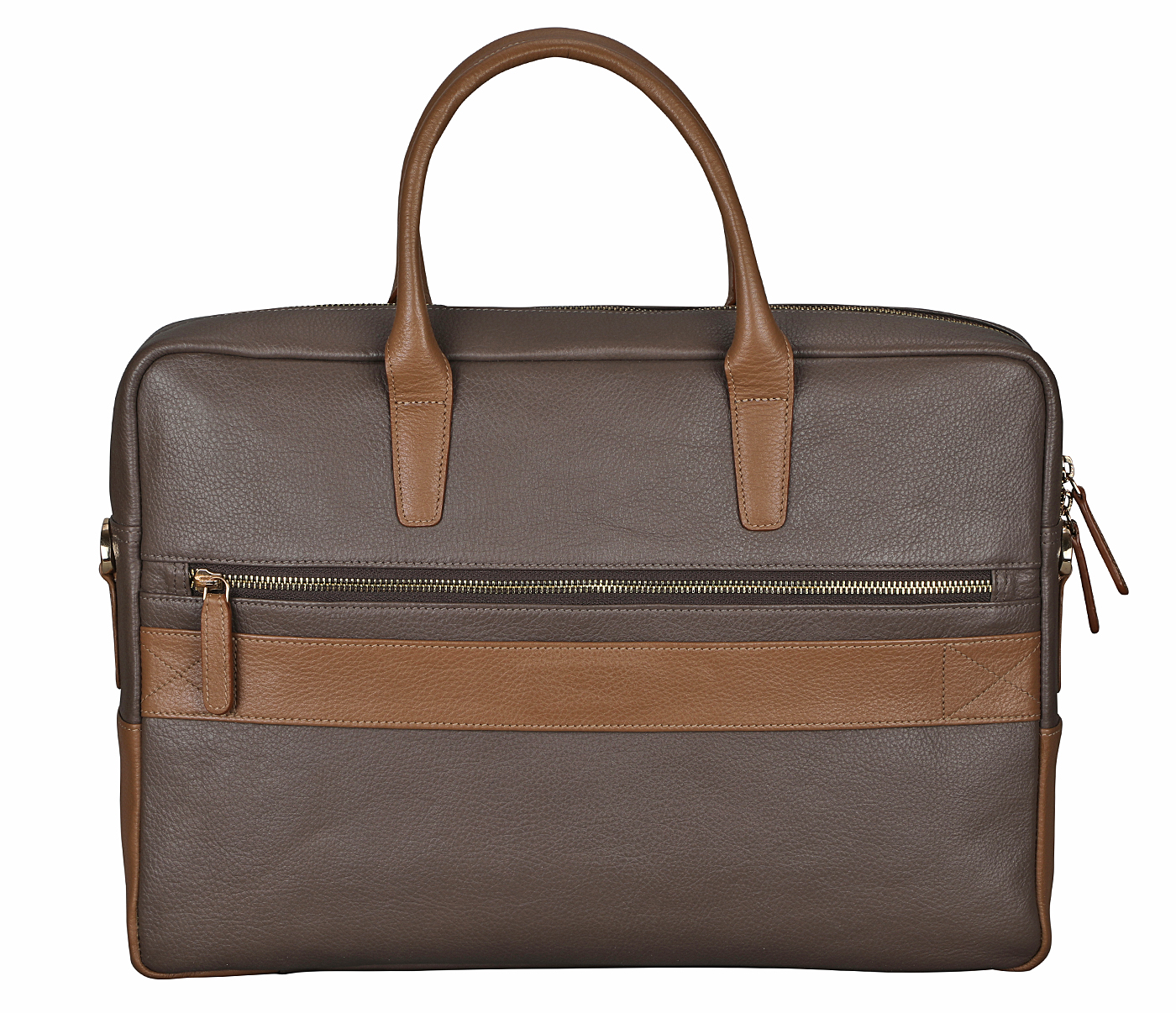 F77-Marcos-Laptop cum portfolio bag in Genuine Leather - Brown