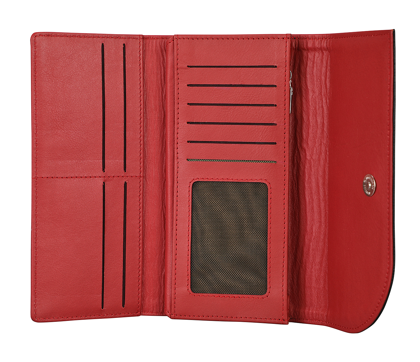 Wallet-Evelyn-Womens wallet in Genuine Leather - Black/Red