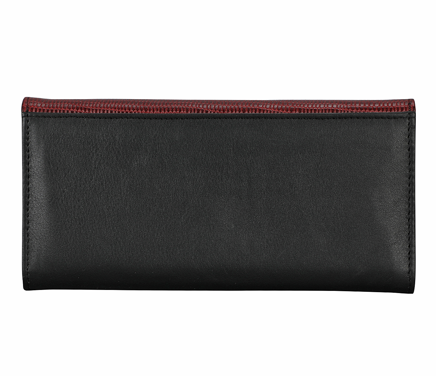 W341-Evelyn-Womens wallet in Genuine Leather - Wine/Black