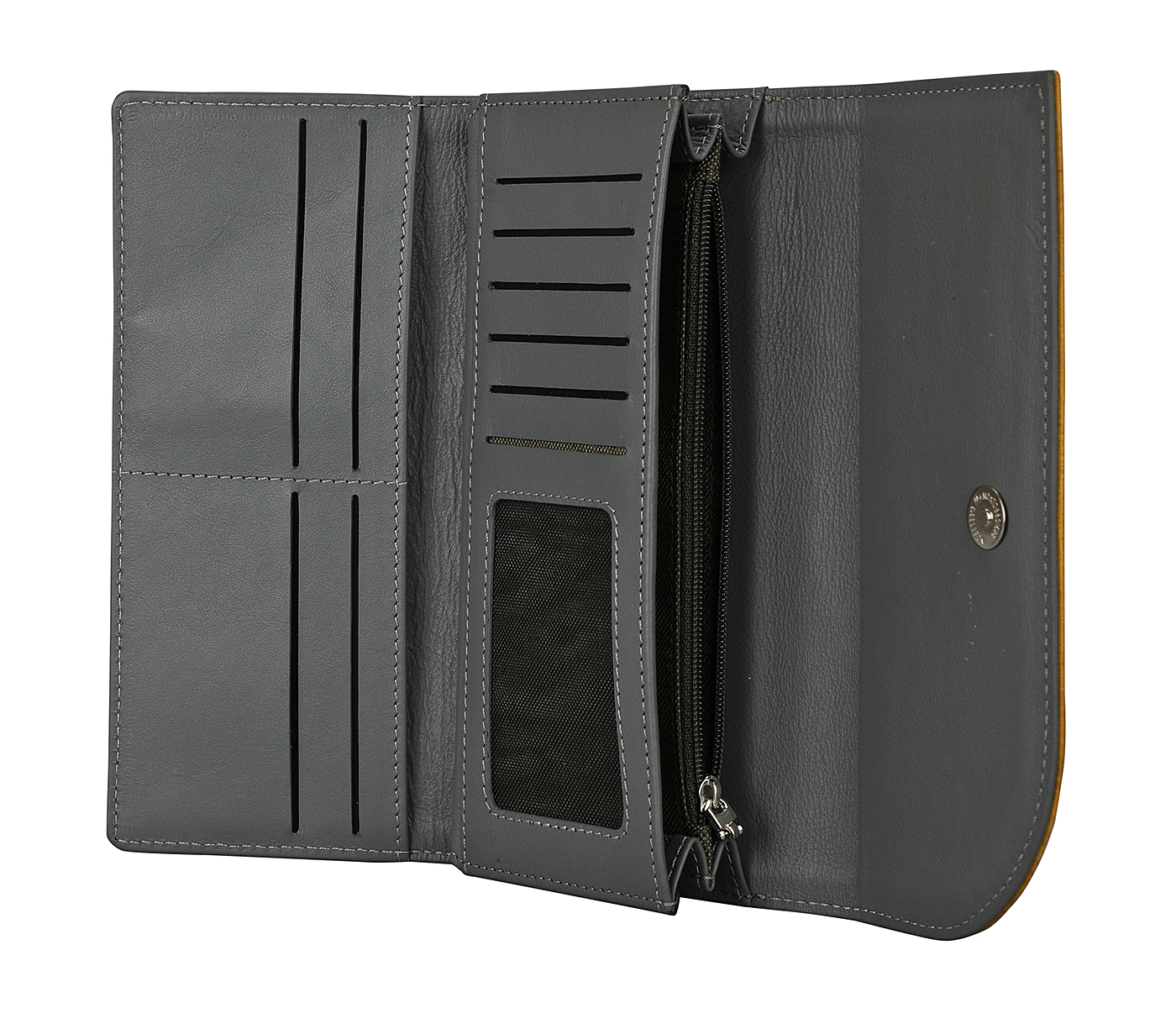 Wallet-Evelyn-Womens wallet in Genuine Leather - Must Grey