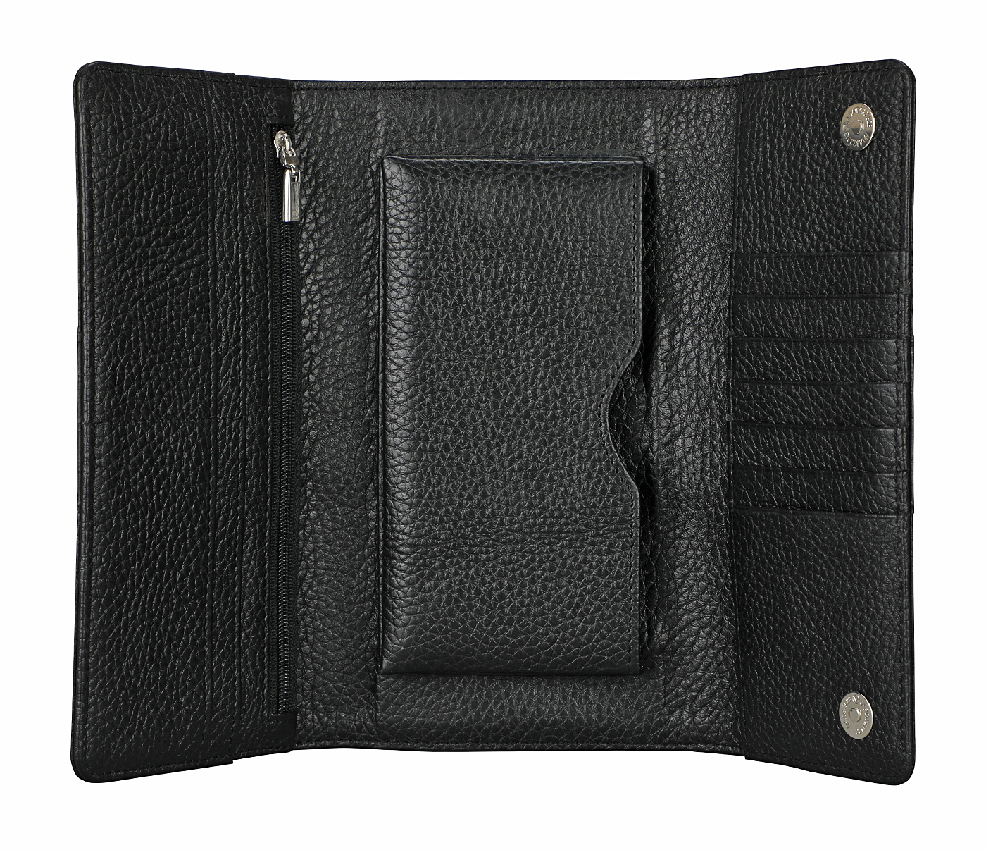 W343-Nahia-Womens wallet in Genuine Leather - Black