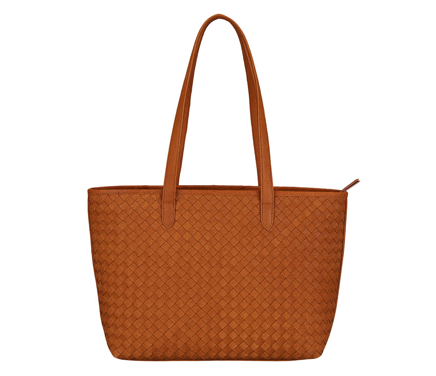 B897-Leandra-Shoulder Work Bag In Genuine Leather - Tan