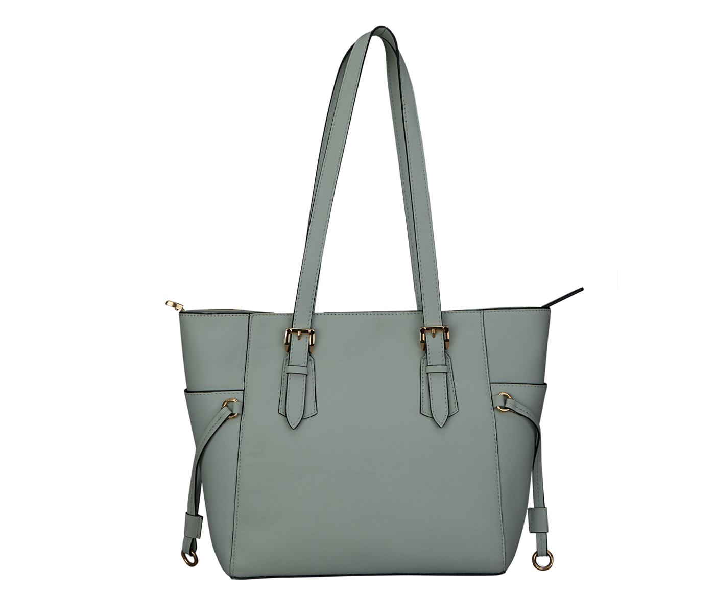 B899-Abril-Shoulder work bag in Genuine Leather - Green