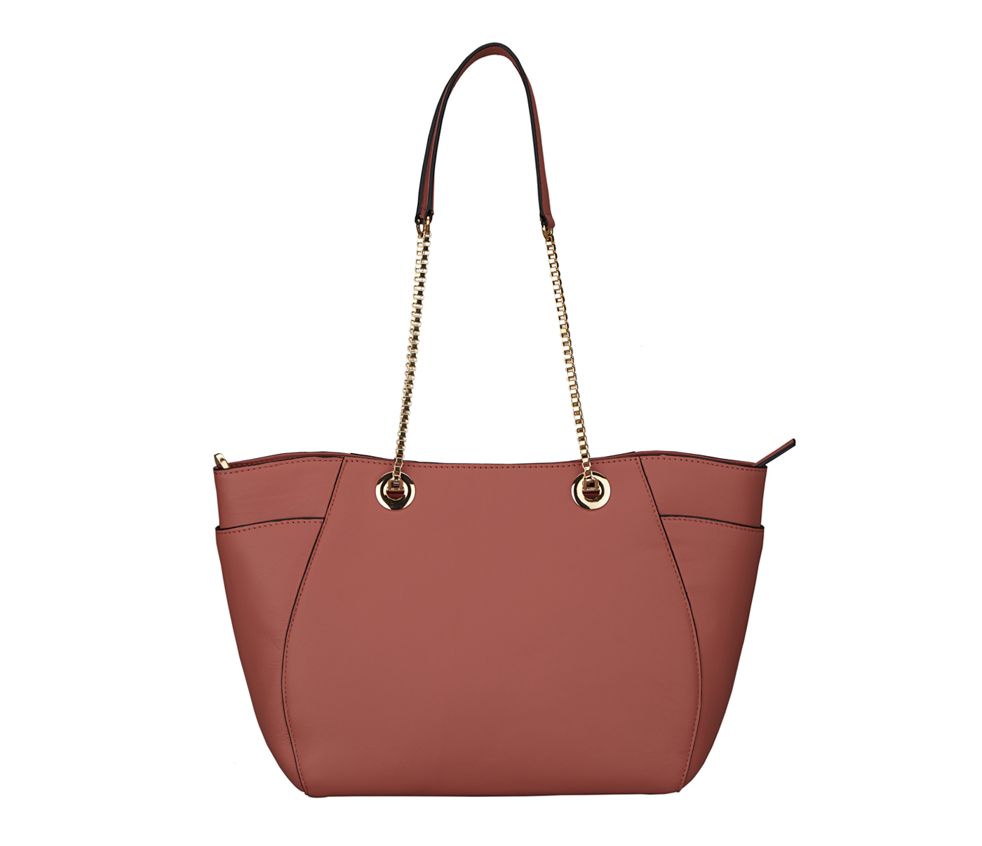 Handbag-Luisa-Shoulder work bag in Genuine Leather - Pink.
