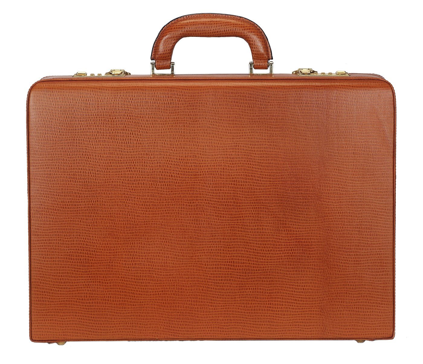 BC13--Briefcase hard top in Genuine Leather - Tan