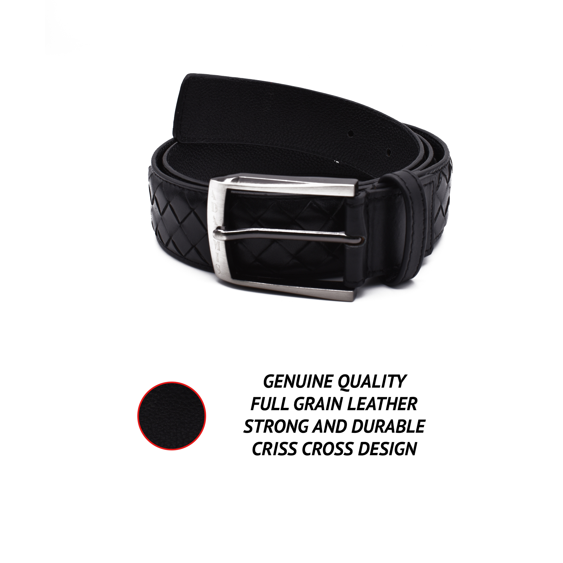 BL177-Men's stylish belt in Genuine Leather- - Black