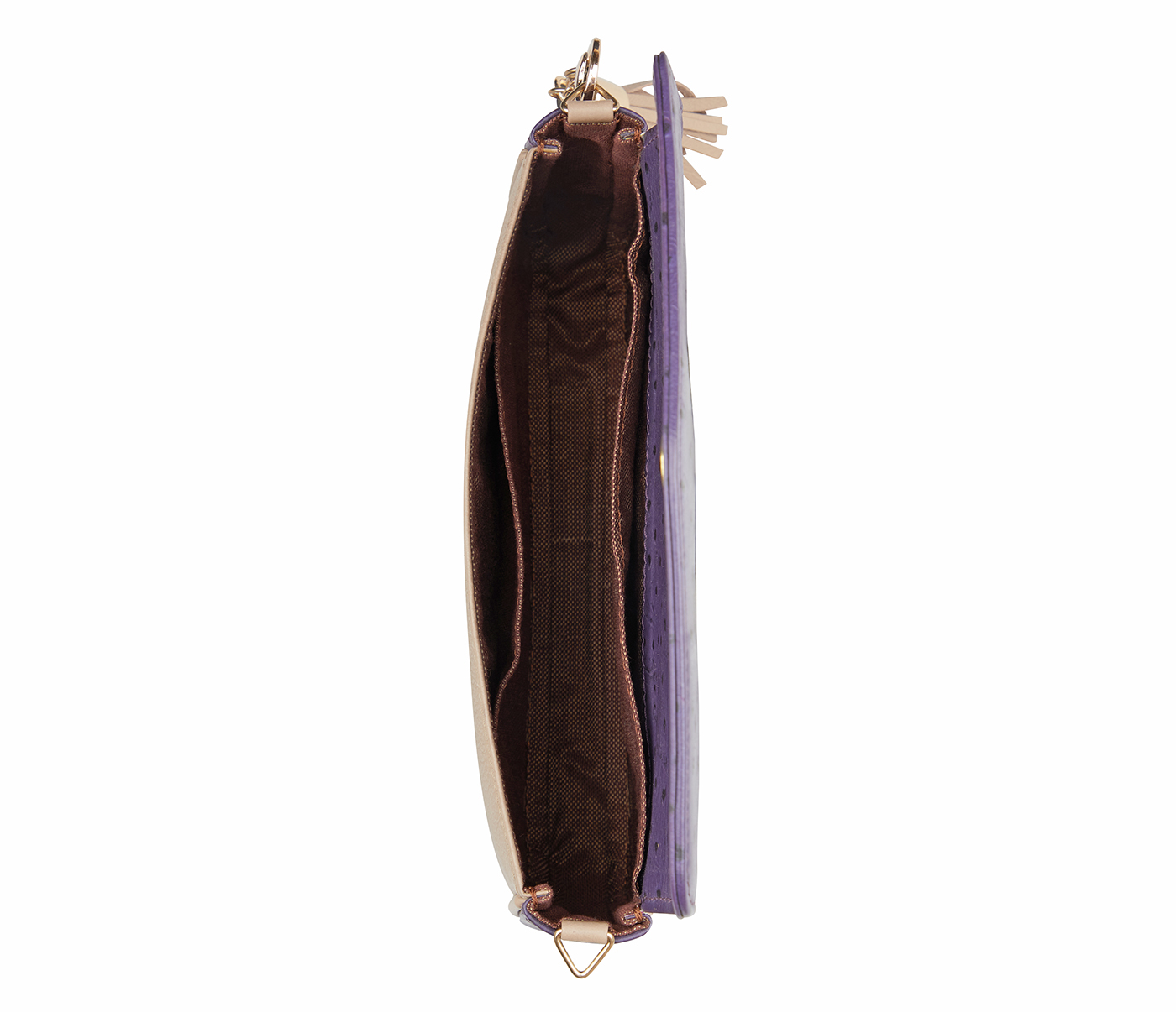 B901-Selena Sling Cross Body Bag In Genuine Leather- - Purple