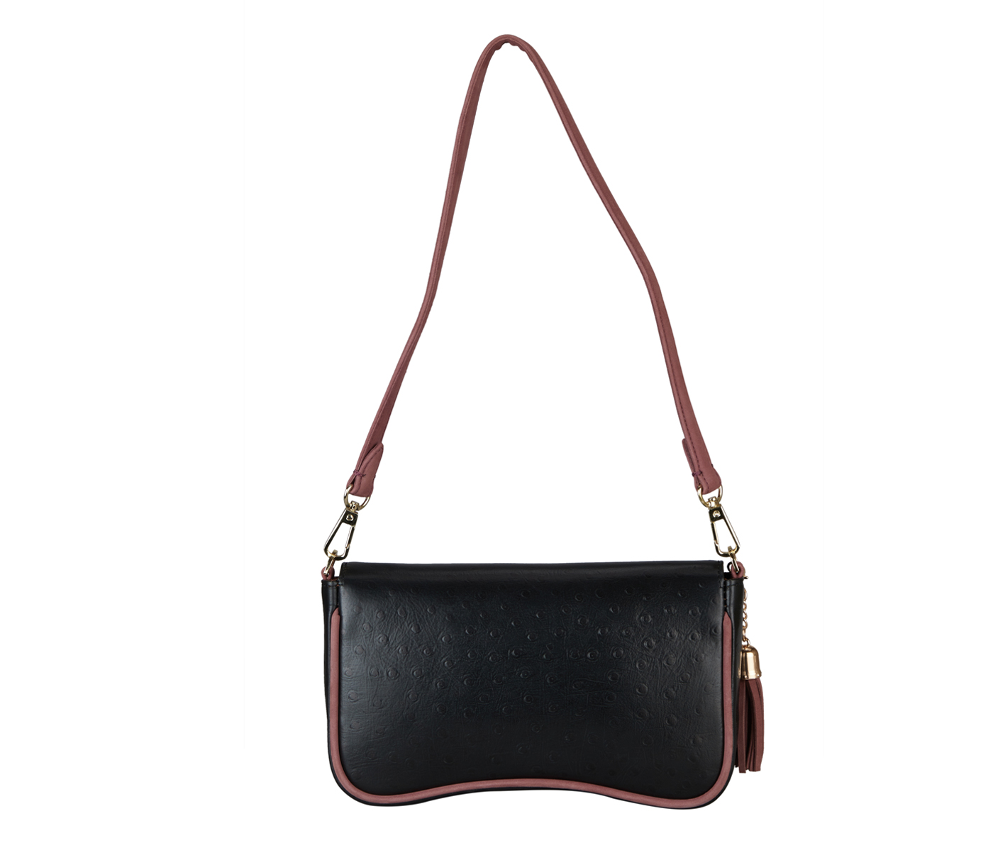 B903-Liliana Sling Cross Body Bag in Genuine Leather - - Black