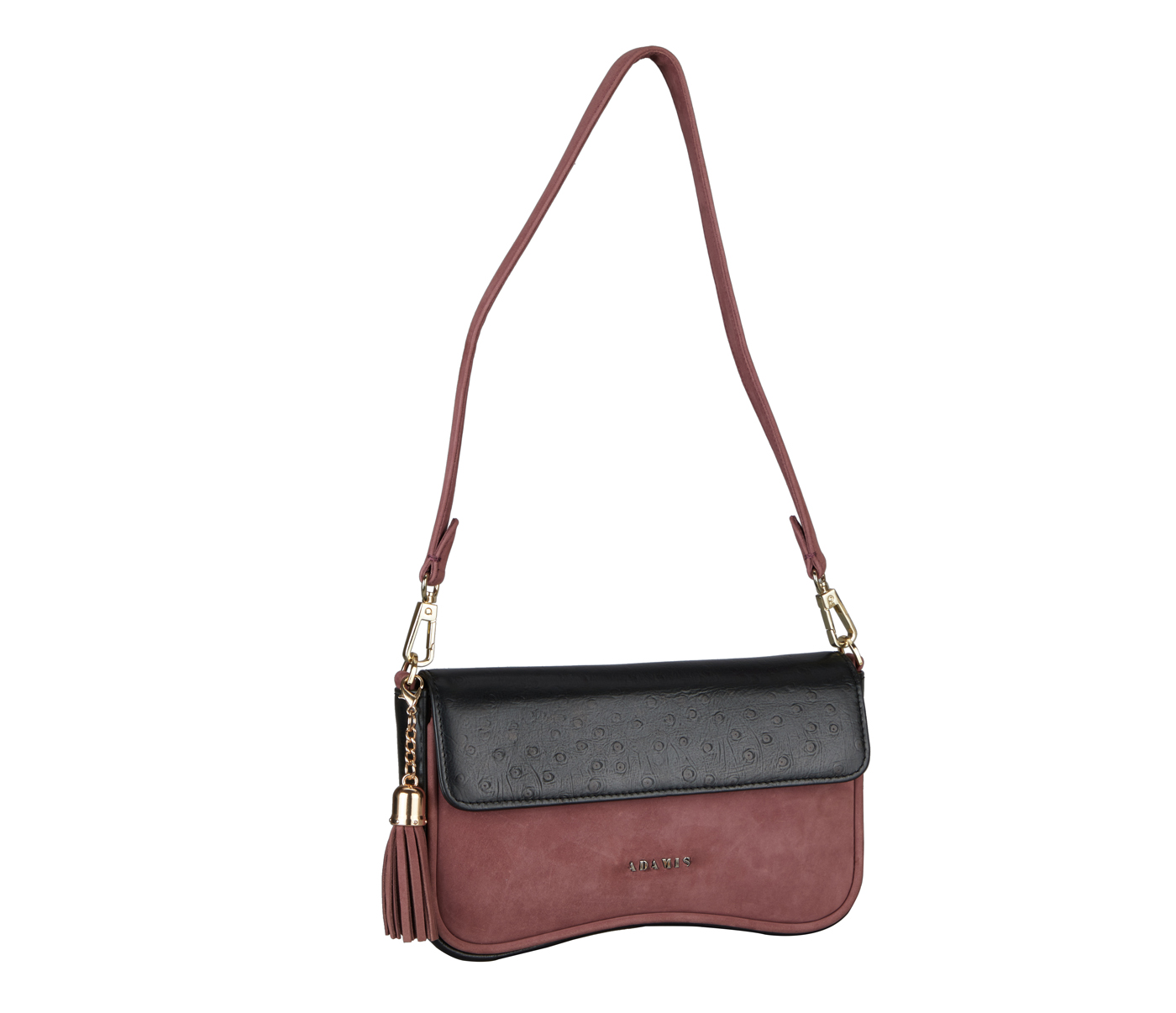B903-Liliana Sling Cross Body Bag in Genuine Leather - - Black