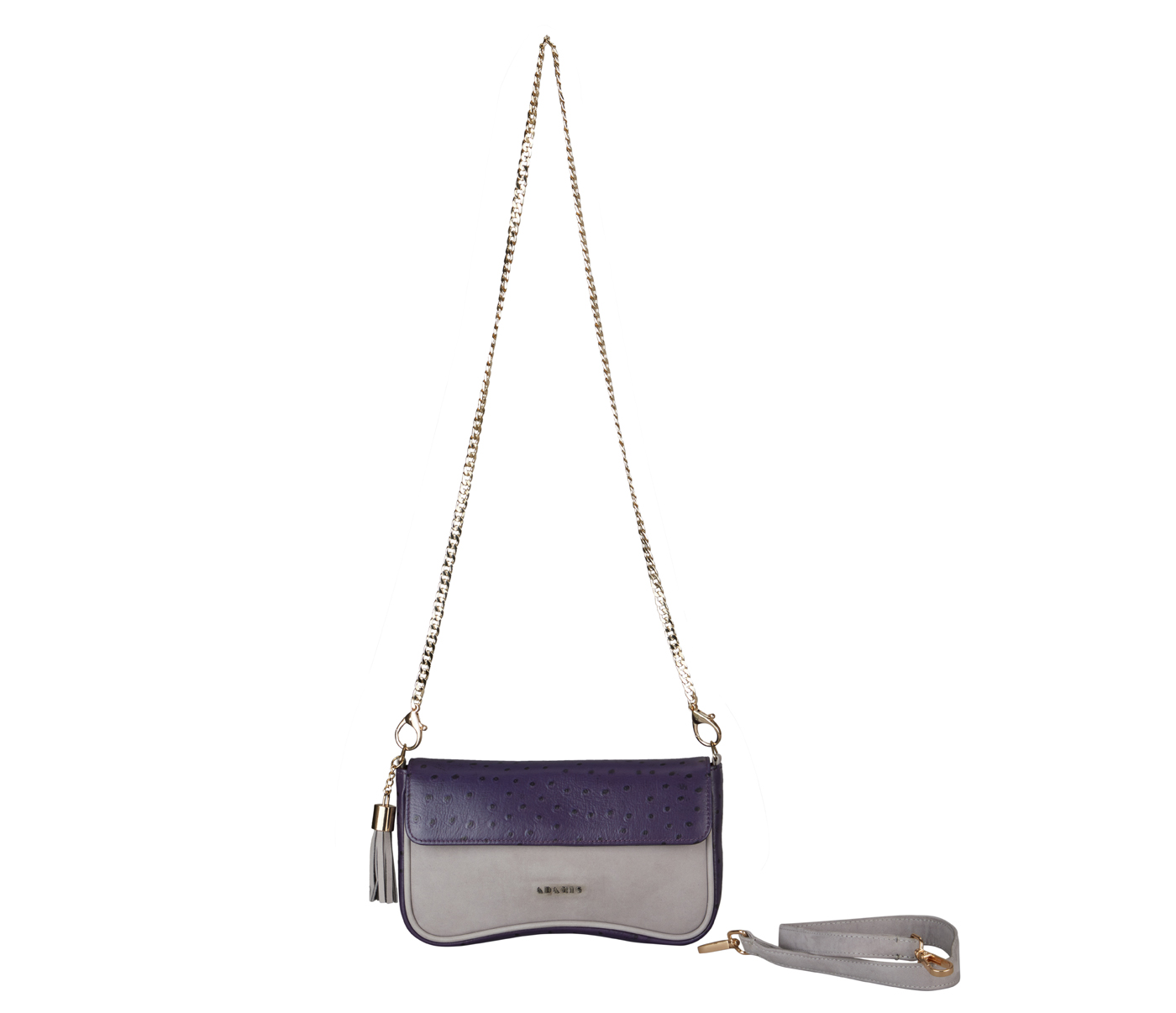 B903-Liliana Sling Cross Body Bag in Genuine Leather - - Purple