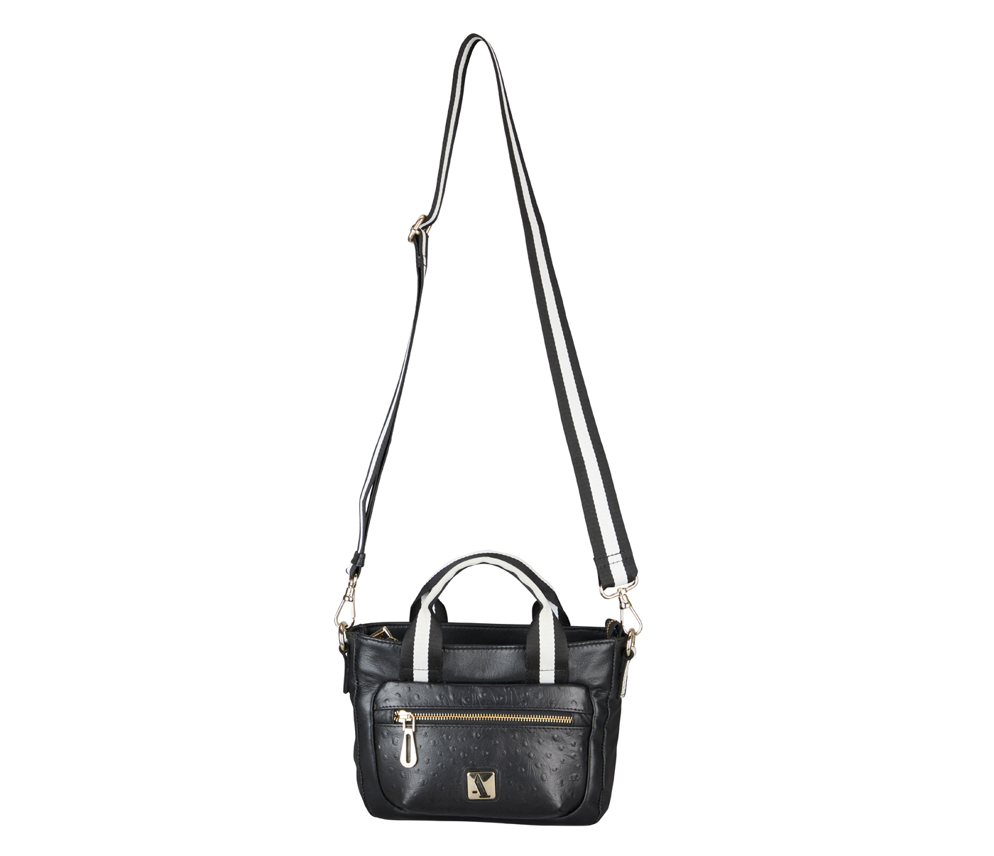 Bimba Y Lola Medium Pocket Leather Tote Bag in Black