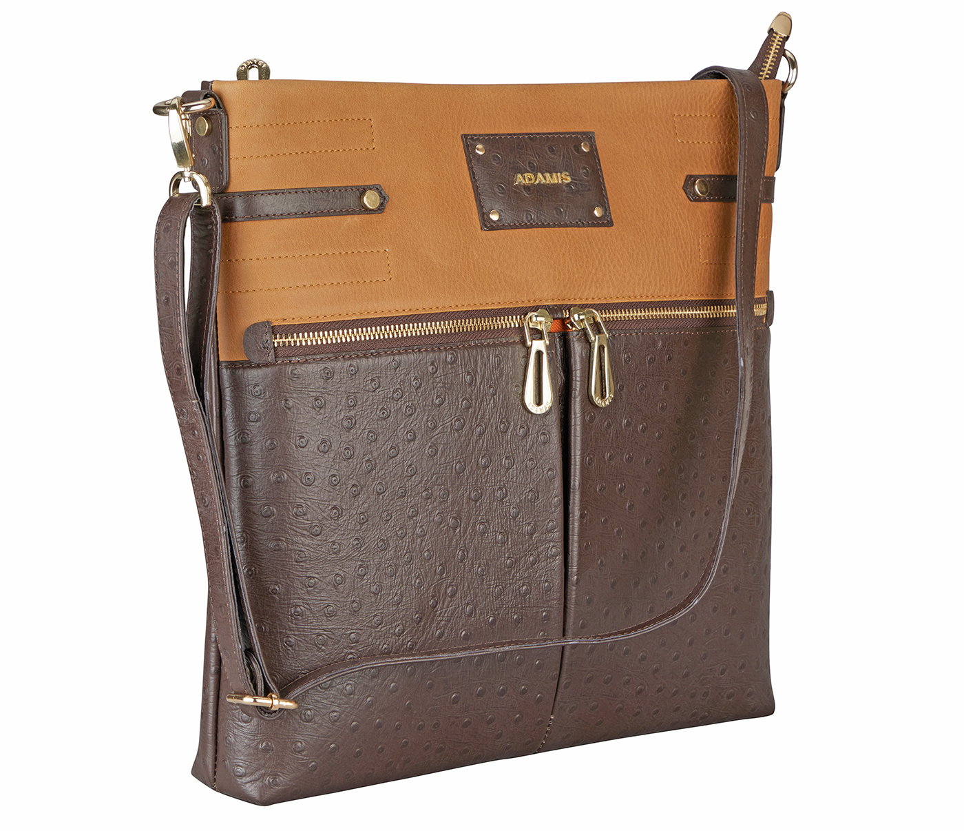 B910-Adele Unisex  Bag For Work And Travel In Genuine Leather- - Brown