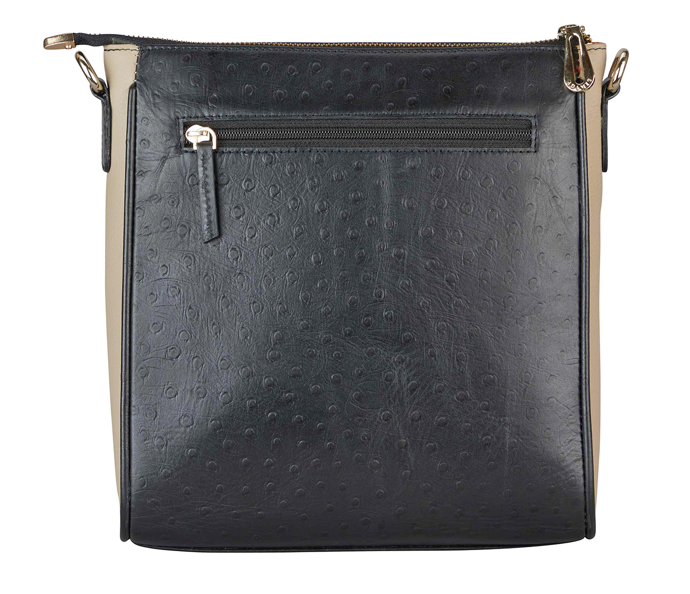 B911-Emilia Sling cross body bag in Genuine Leather- - Black