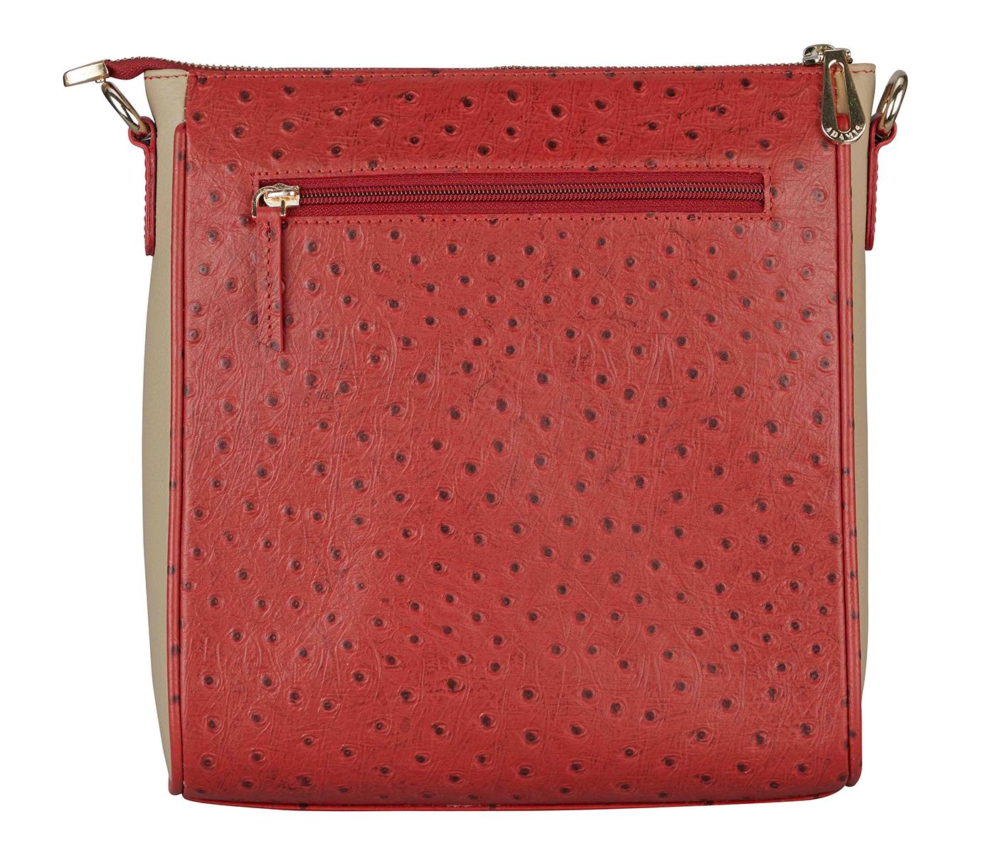 B911-Emilia Sling cross body bag in Genuine Leather- - Red