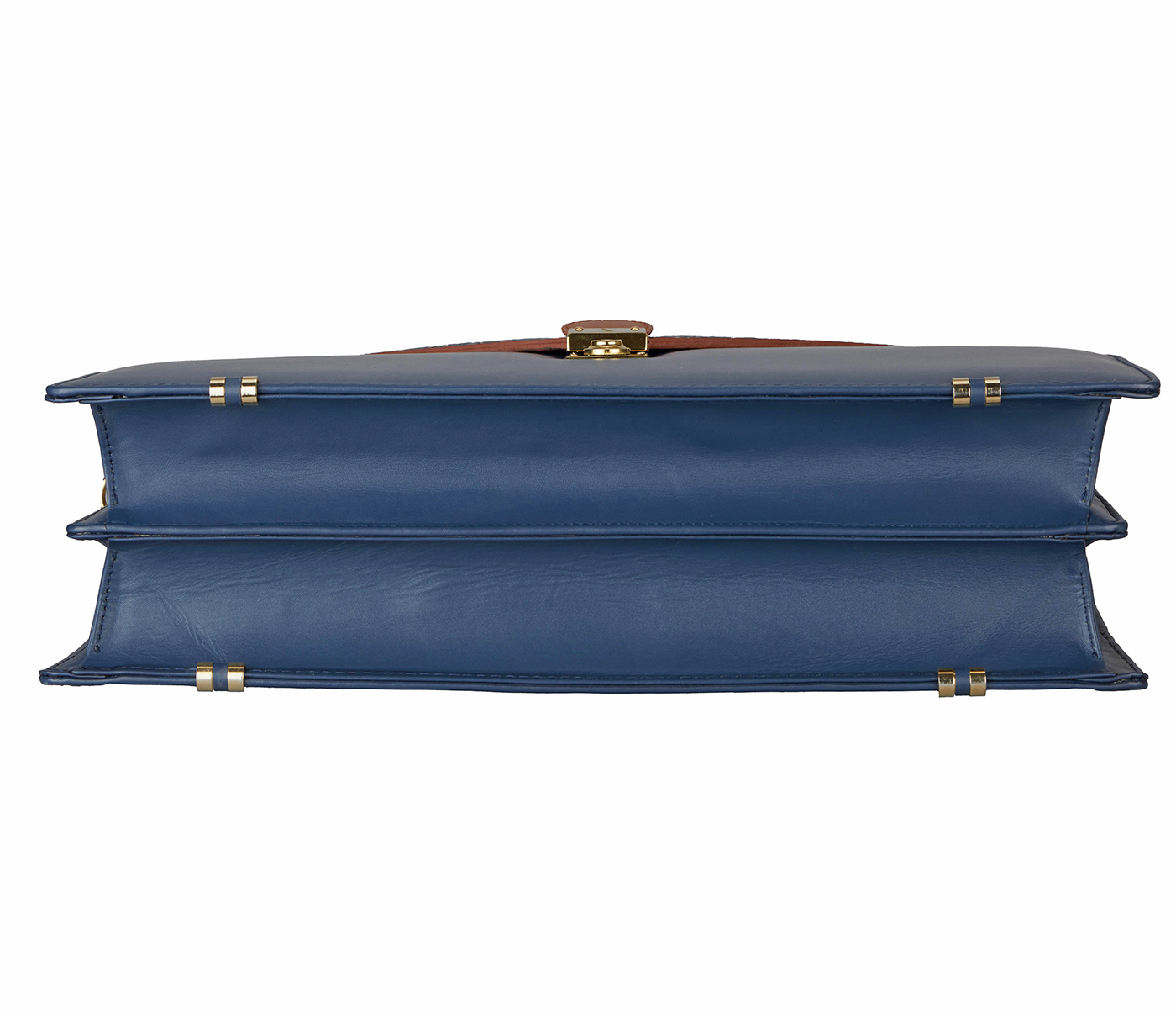 F81-Dwayne Laptop, Portfolio Office Executive Bag In Genuine Leather- - Blue