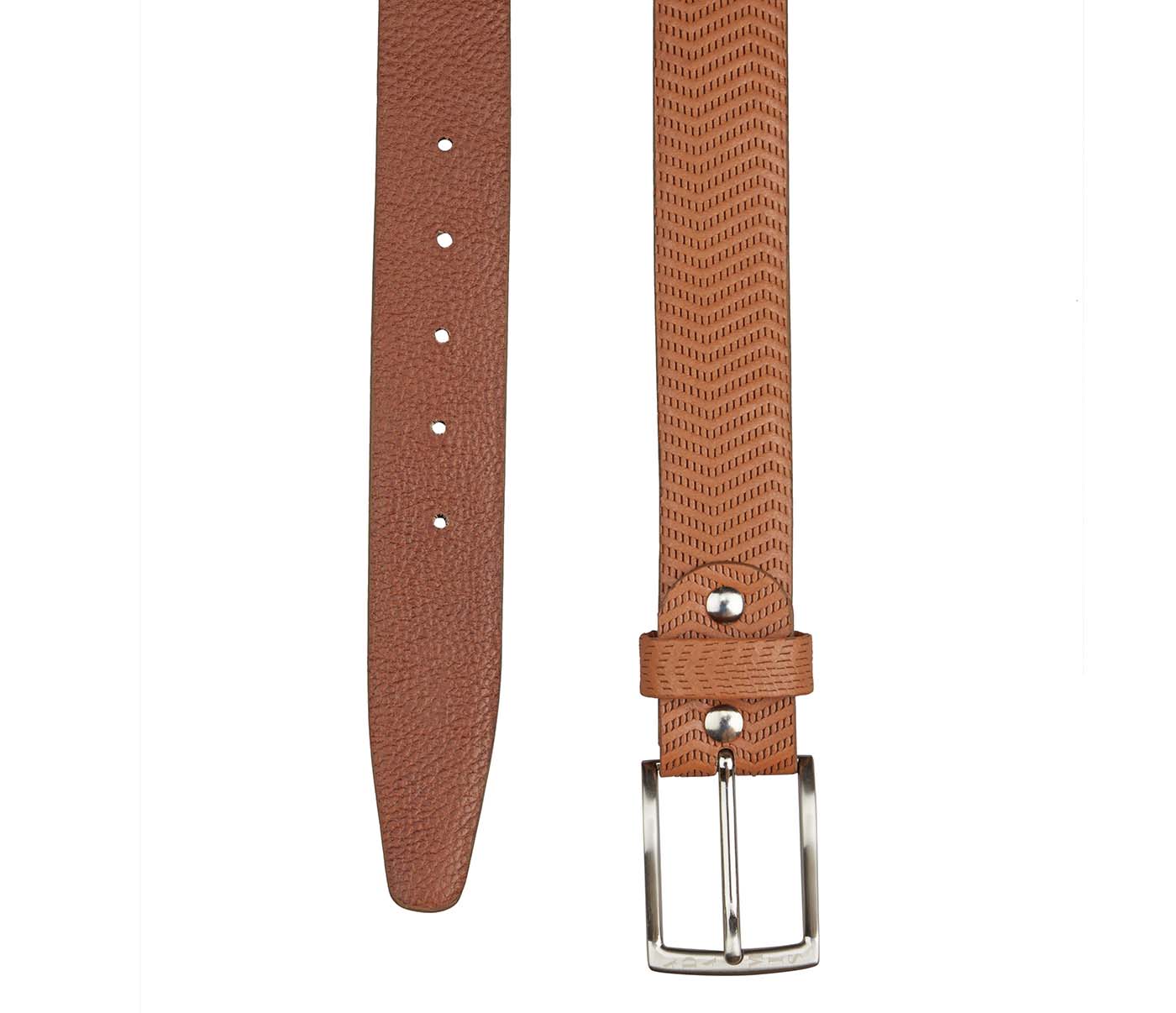 BL181-Men's stylish belt in Genuine Leather- - Tan