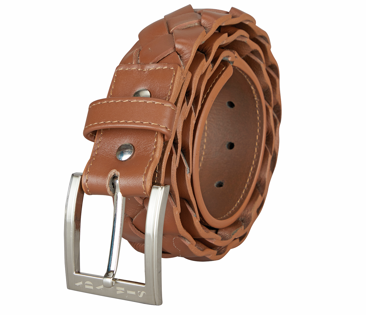 BL182-Men's stylish belt in Genuine Leather- - Tan