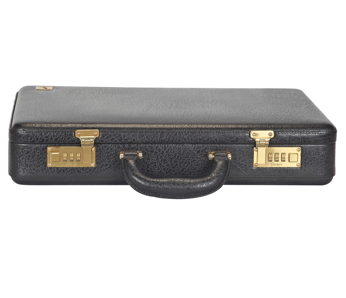 BC14--Briefcase hard top in Genuine Leather - Black