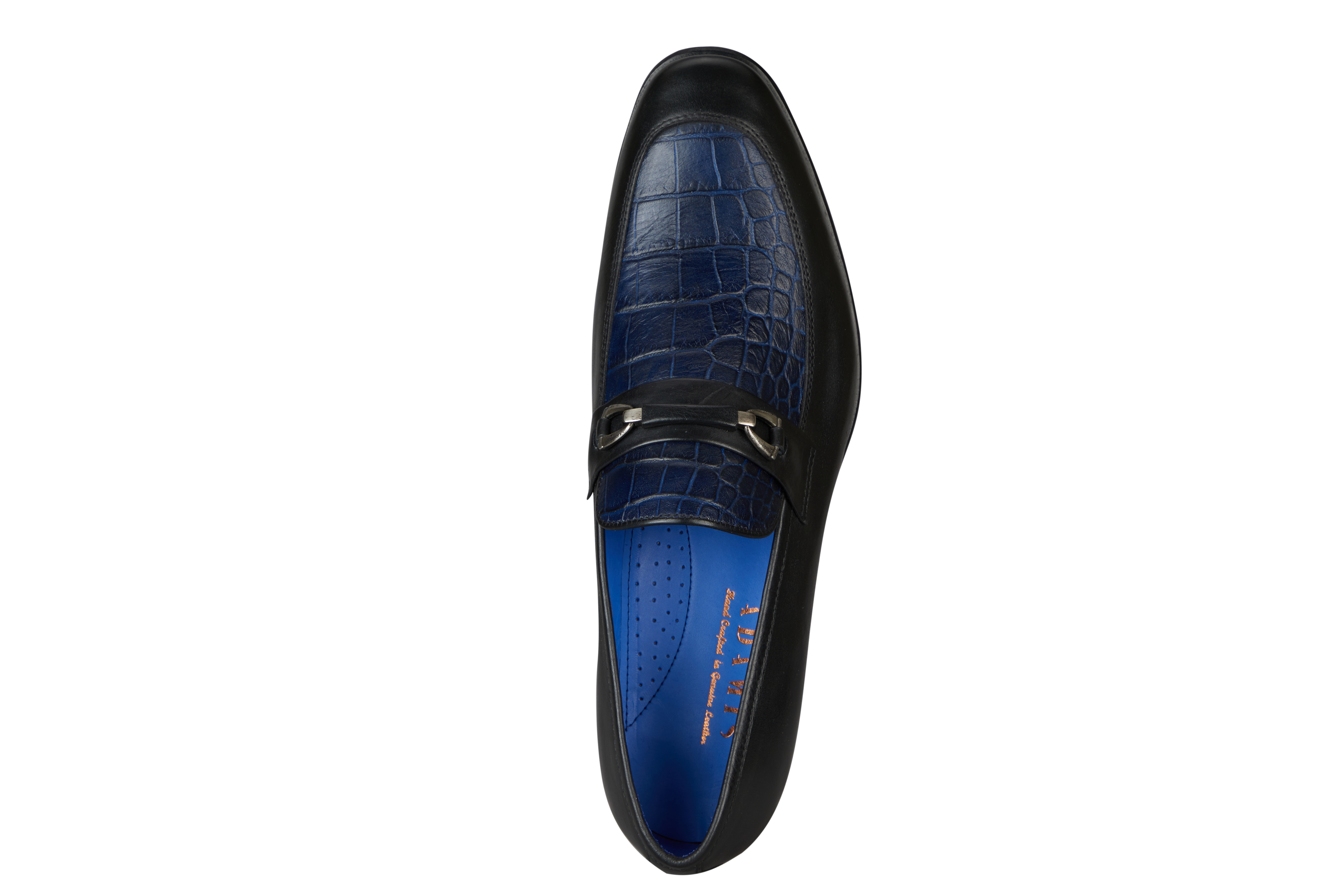 PF52-Adamis Pure Leather Footwear For Men- - Black/Blue