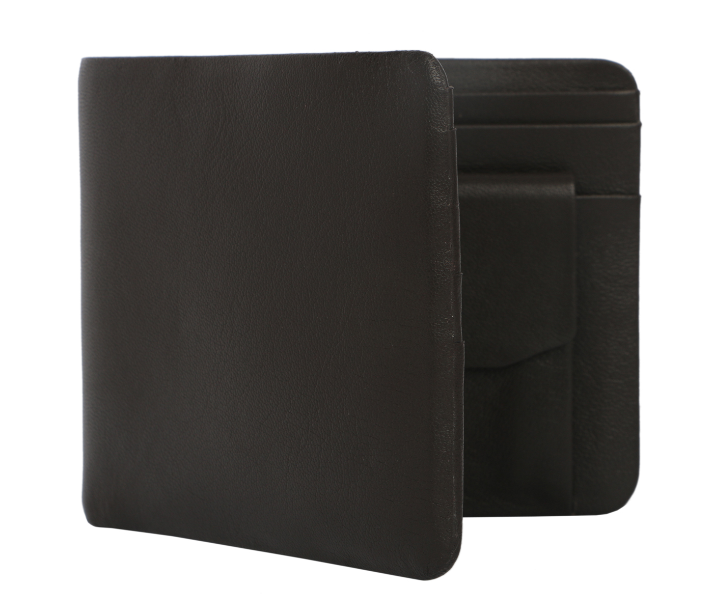 VW1-Ashton-Men's bifold wallet with coin pocket in Genuine Leather - Brown