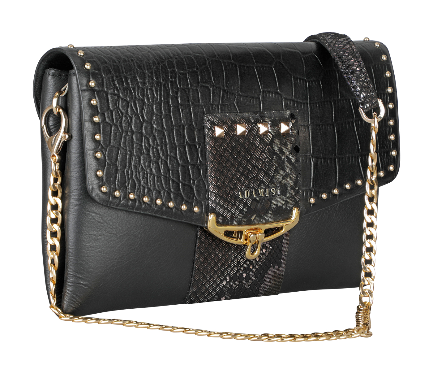 B933-Florencia Evening Clutch Cum Sling Bag- - Black