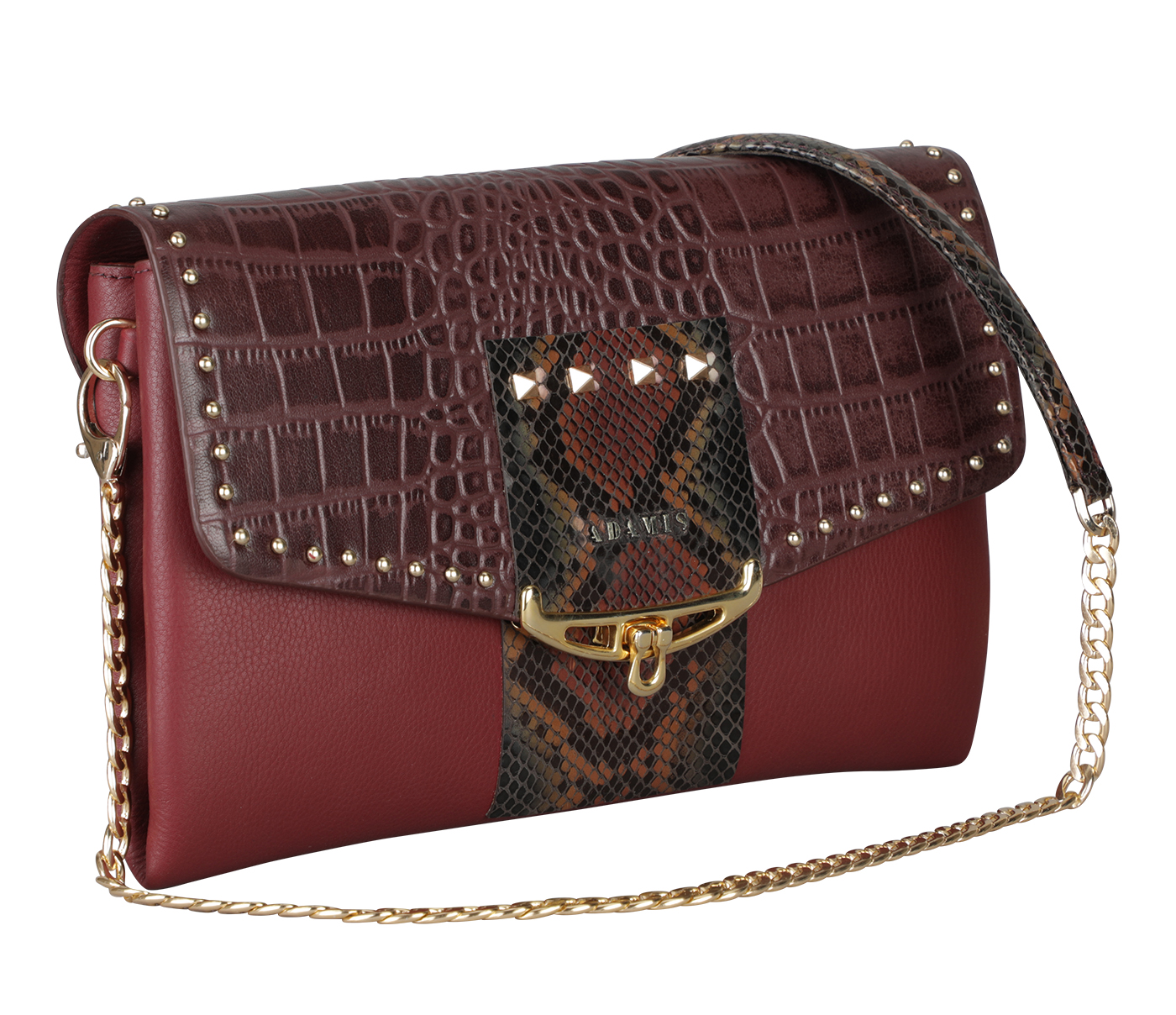 B933-Florencia Evening Clutch Cum Sling Bag- - Wine