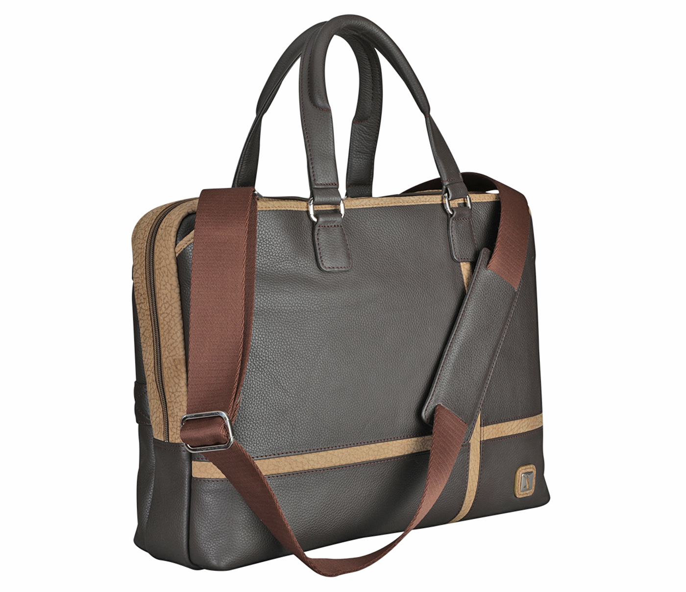 F84-Samuel Ryder Laptop, Portfolio Office Executive Bag In Genuine- - Brown