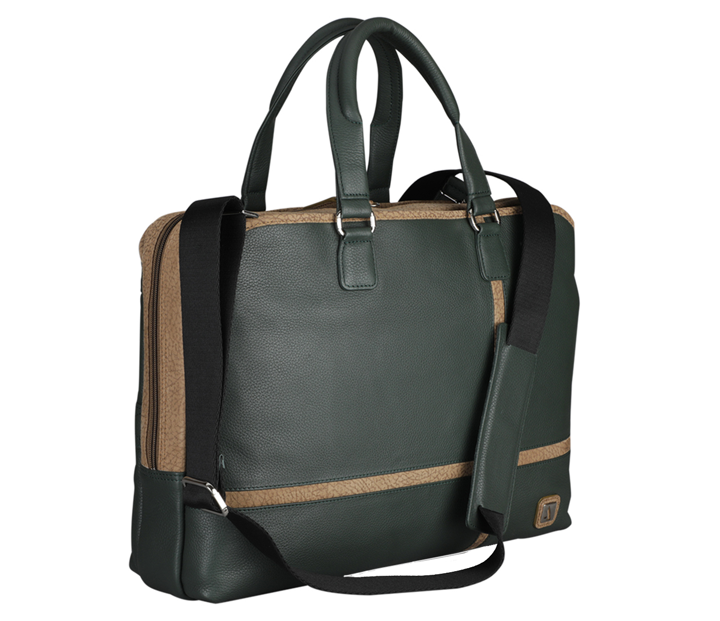 F84-Samuel Ryder Laptop, Portfolio Office Executive Bag In Genuine- - Green