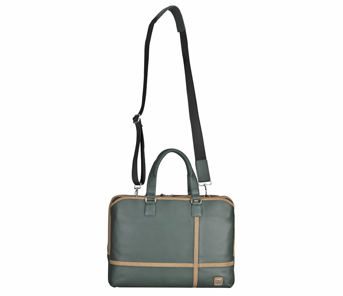 F84-Samuel Ryder Laptop, Portfolio Office Executive Bag In Genuine- - Green