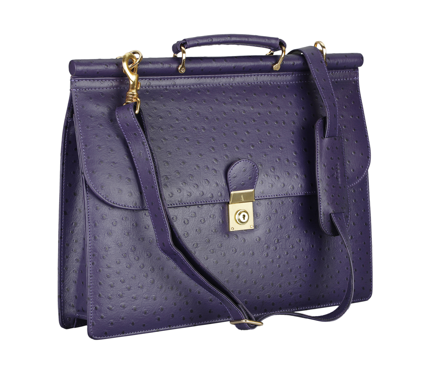 F83-Ryder Laptop, Portfolio Office Executive Bag In Genuine- - Purple