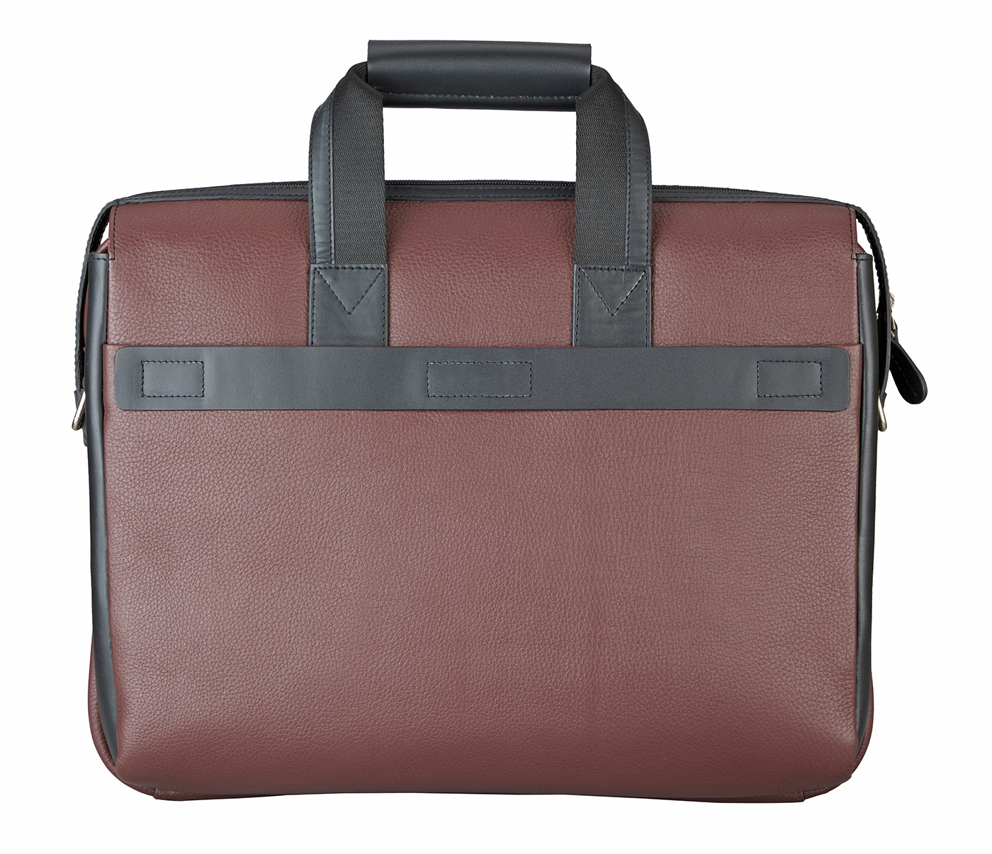 Portfolio / Laptop Bag-Henry-Laptop office executive bag in Genuine Leather - Wine/Black