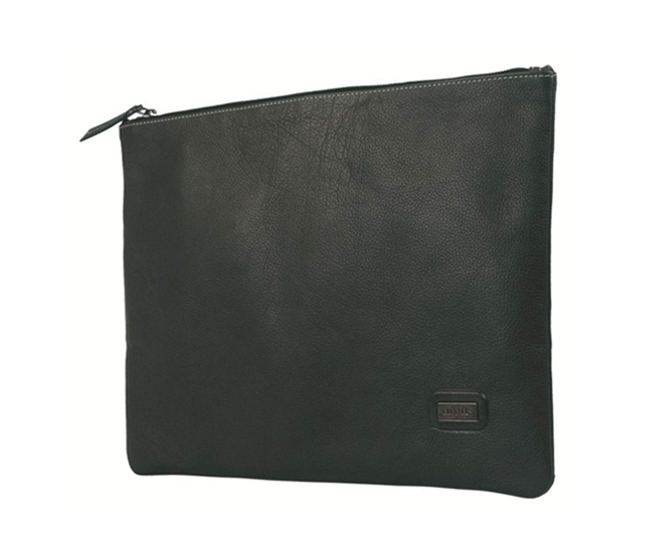 Laptop Sleeve / Folder-Leonardo-Folder for documents in Genuine Leather - Black