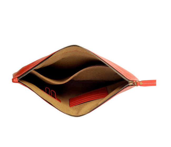 F16-Leonardo-Folder for documents in Genuine Leather - Red