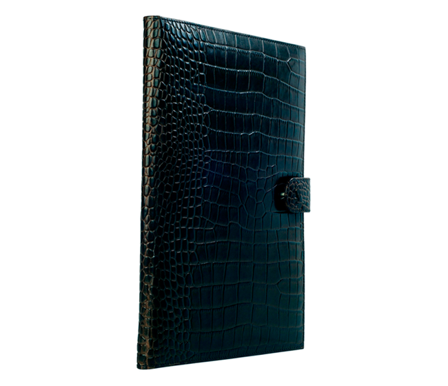 Laptop Sleeve / Folder-Vasco-Sleek conference folder in Genuine Leather - Black