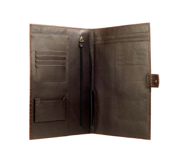 F24-Vasco-Sleek conference folder in Genuine Leather - Brown