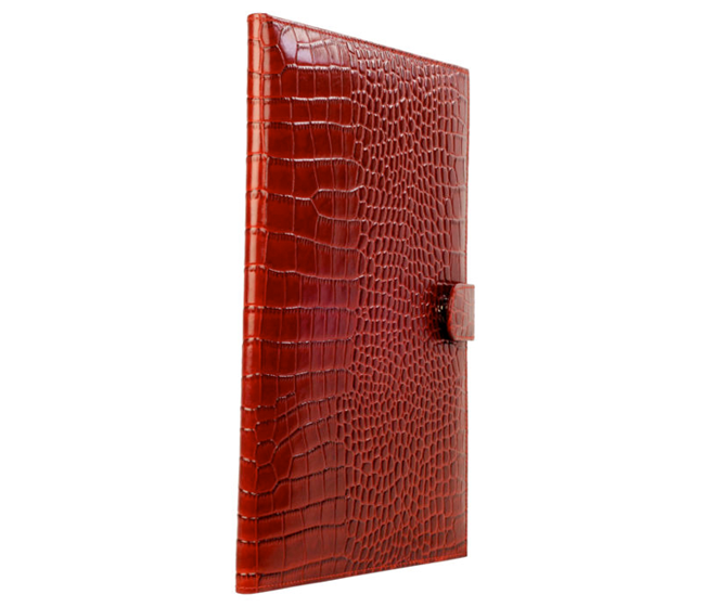 Laptop Sleeve / Folder-Vasco-Sleek conference folder in Genuine Leather - Red